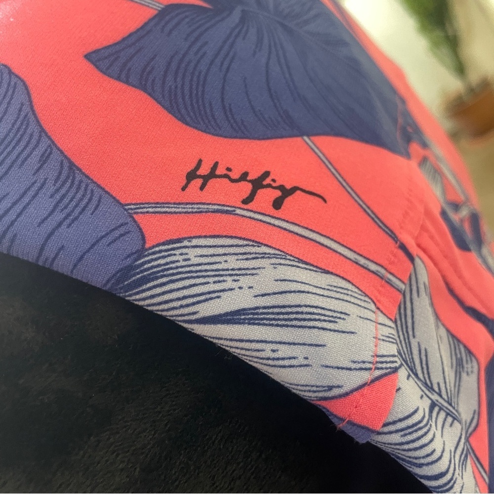 NWT Tommy Hilfiger Sleevless Dress Palm Tree Leaves Pink and Blue Midi Size 4 - Picture 10 of 14